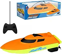 Lancha High Speed Rc Controle Remoto Barco Corrida (Laranja)