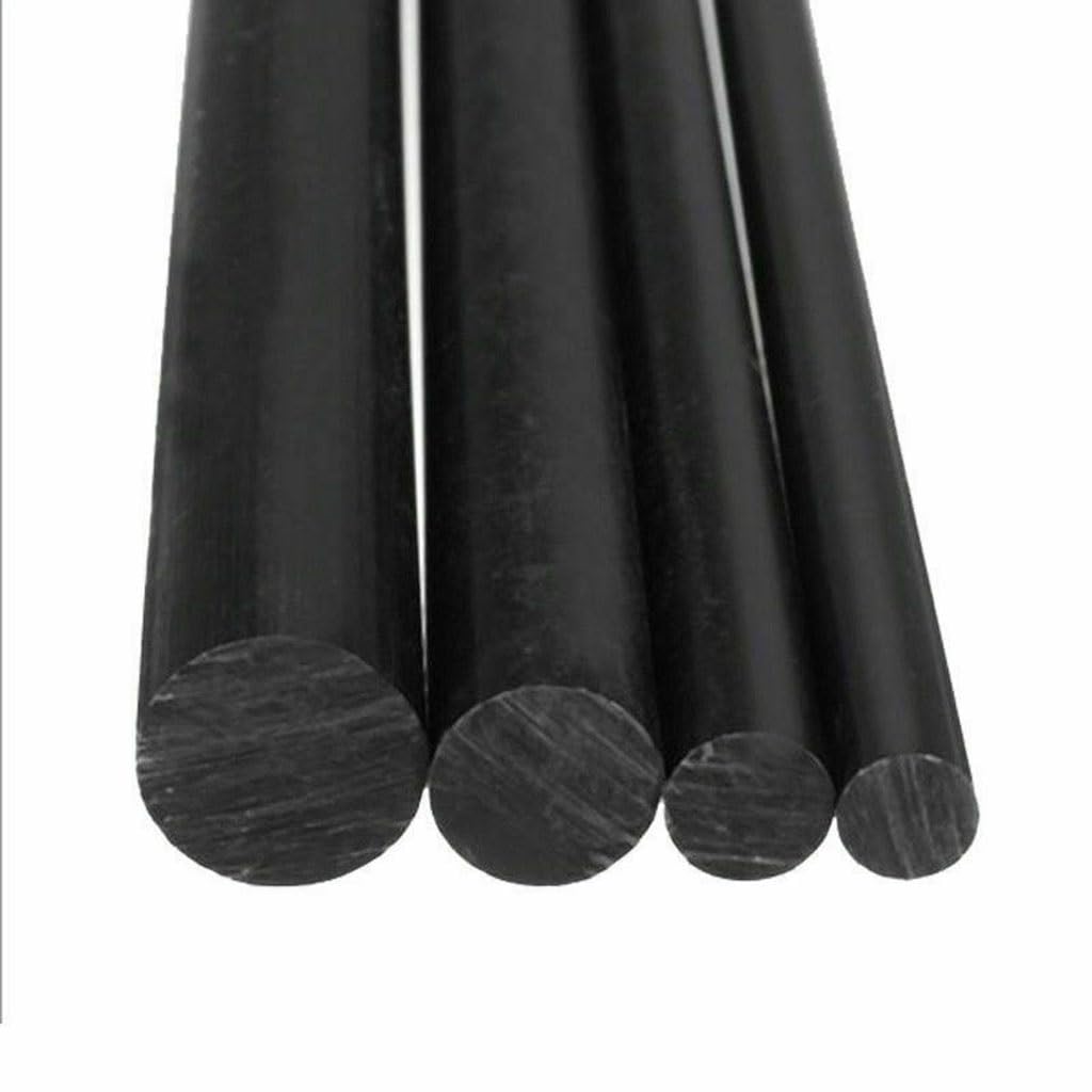 hcaklozgshi POM Acetal DIY Round Bar 5-10mm 100-300mm Black White