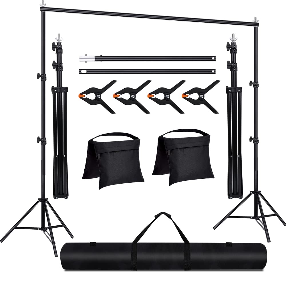 Gopnaty 2m x 3m Adjustable Backdrop Stand, Background Support System Kit, Backdrop Stand Kit, Adjustable Background Support System for Photo and Video