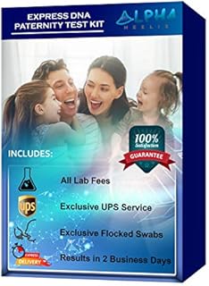 Express DNA Paternity Test Kit (at Home) - Exclusive UPS Overnight Shipping to Lab for US Residents, Premium Flocked Swabs and All Lab Fees Included - Confidential Report in 2 Business Days