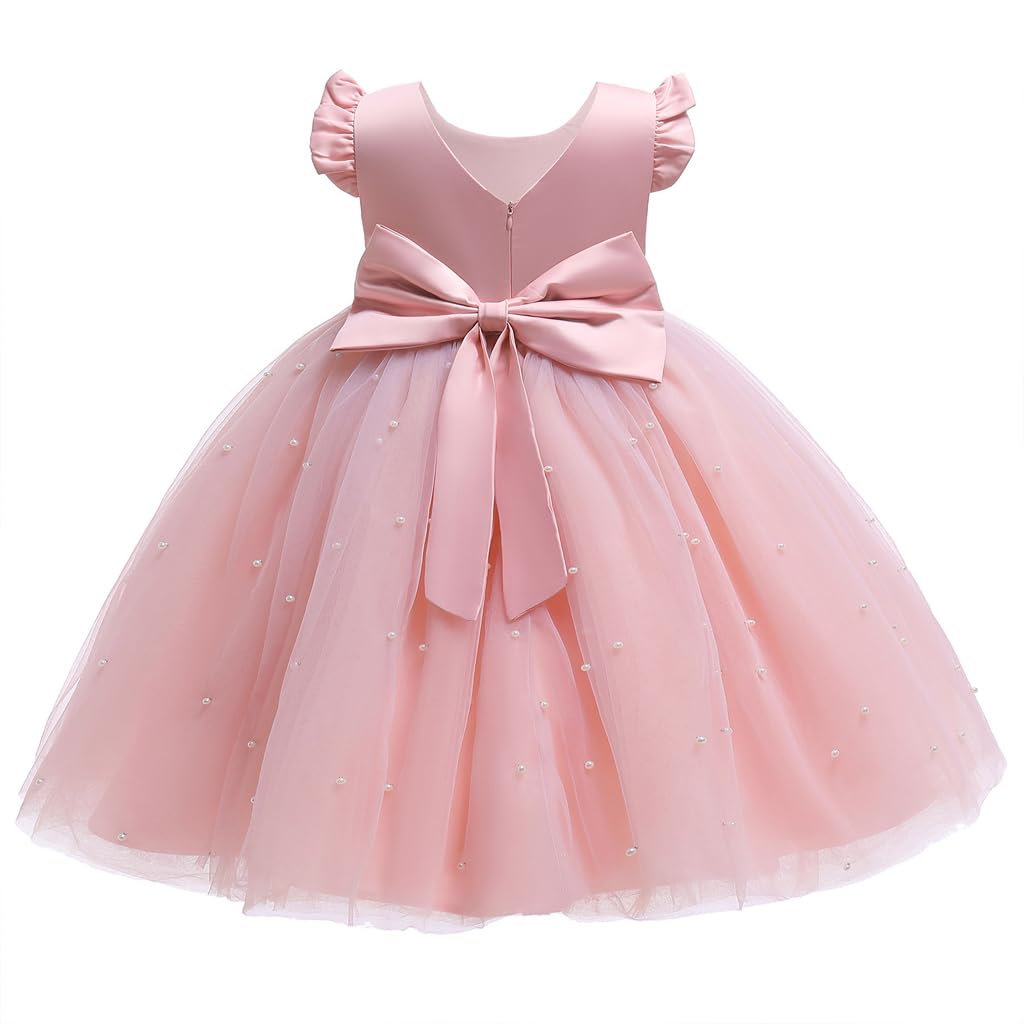 Flor Niña Vestido Dama de Honor Tul Bowknot Formal Noche Comunión