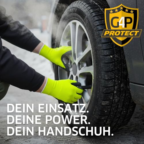 G4P Arctic Touch - Winter Arbeitshandschuhe mit Nitril-Sandy-Beschichtung, 3 Paar Montagehandschuhe für kalte Arbeiten bis 0 °C, Touchscreen-fähig, flüssigkeitsabweisend, Gr. S (Gr. 7)
