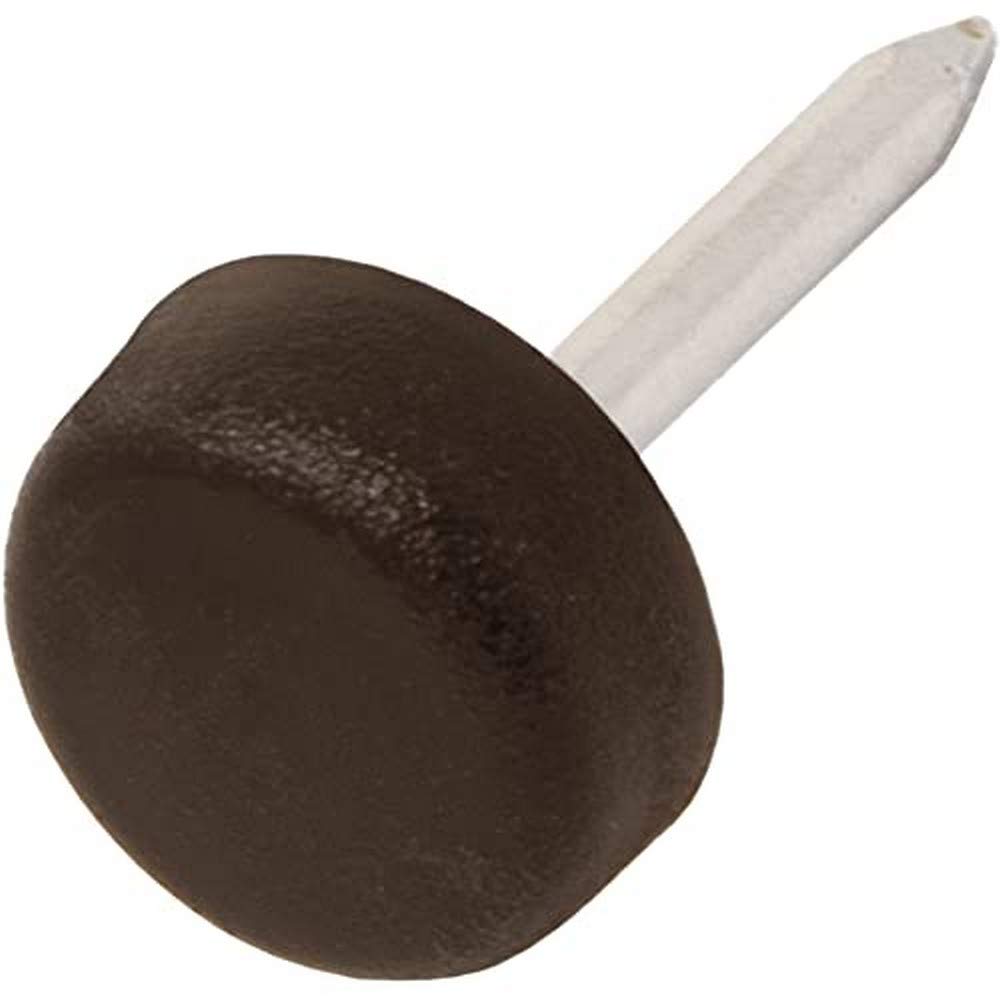 Adsamm Brown Adsamm® / 32 X Glides In Plastic With Nail | Ø 0,39'' (Ø 10 Mm) | | Round | Premium Quality Furniture Sliders With Nail By Adsamm®