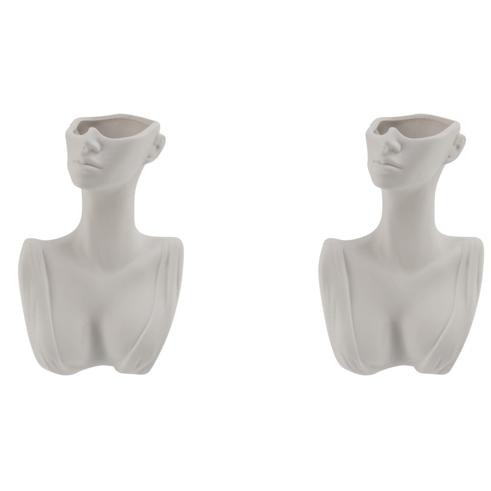 Hndhbfgrt 2X Human Head Face Flower Vases Portrait Vase Decorative Nordic Flower Pot Ornament Ceramics Statue Crafts Home