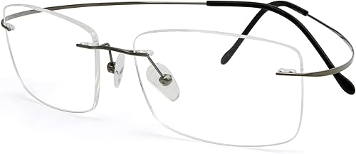 Eyekepper Gafas de lectura sin montura de titanio para hombre y mujer, color plomizo +2.25