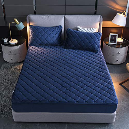 HAIBA bettlaken Flauschiges spannbettlaken Saphir 90X200cm+30cm Boxspringbett Frottee Spannbetttuch Fleece Biber Spannbetttücher Leintuch für Hohe Matratze bis 25-30 cm
