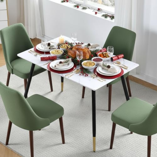 Opiniones y reviews de Comedores Sencillos los mejores 5. 44 GOMYHOME Mesa de Comedor Marble para 4 a 6 Personas 110CM Mesa de Cocina Rectangular con Patas de Dorado,Moderno