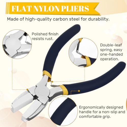 Image of Mudder 2 Pieces Jewelry Making Tool Bail Making Pliers 6 in 1 Jewelry Wire Bending Pliers for Beading Looping Shaping Wire DIY Crafts(Blue and Yellow)