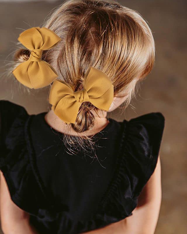 Miniatura 7 de CÉLLOT 40 lazos para el pelo de 4 pulgadas para niñas, lazos de grogrén para el pelo de niños pequeños, pinzas de cocodrilo para bebés, niñas,