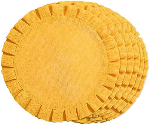 Amazon.com: Round Yellow Cotton Blend Hand Crochet Floral Lace Doily ...