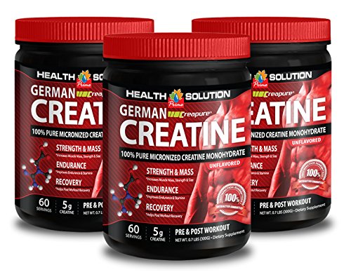 Creatine monohydrate Powder - CREAPURE MONOHYDRATE German CREATINE 300 Grams 60 Servings - shorten Recovery Times (3 Bottles)