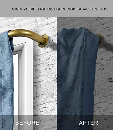 Room Darkening Curtain Rod, Wrap Around Design, Extra-Thick 1-Inch Diameter Single Drapery Rod, Extendable Metal Rod Set Of Window Treatment (28-48", Antique Gold) #TOP6