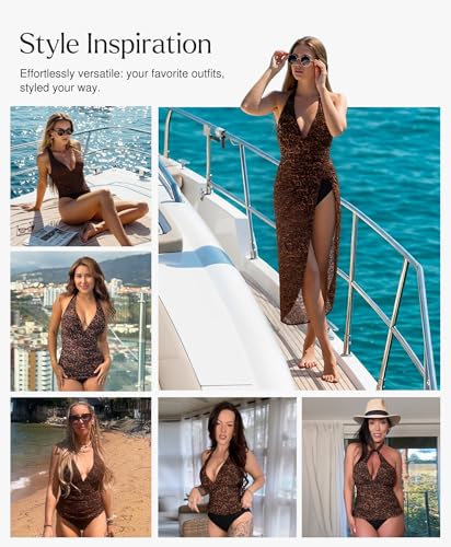 Popilush One Piece Swimsuit Women Tummy Cnotrol Halter V Neck Shapewear Swimsuits Bathing Suit Slimming Swimwear2