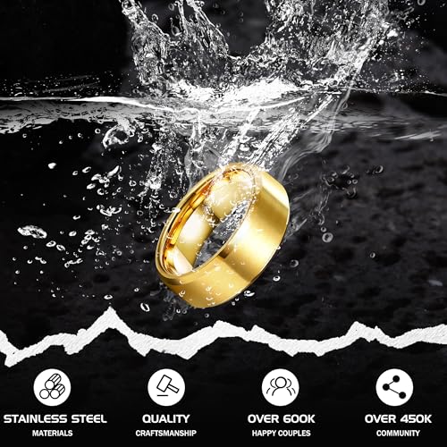 Jstyle 3Pcs Stainless Steel Rings for Mens Wedding Bands Ring Size 8 by Jstyle - Used condition - Image 3