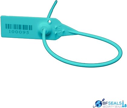 Plastic Seal Pull Tight HD, 100 Pcs 19 (50 cms.), Green, Correlative Numbered, Barcode, Adjustable, with Metal Insert (High Security Seal), BFSEALS - Free and Quick Delivery from USA