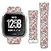 Compatible with Fitbit Versa, Versa 2, Versa Lite, Leather Replacement Bracelet Strap Wristband with Quick Release Pins // Paisley Floral