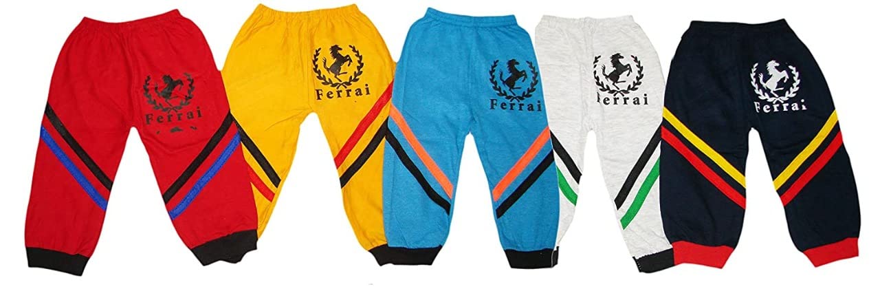 GOLURKBaby Sleep Wear Bottom Pant | Printed Cotton Pajama Lower Trackpant Pajama Nightwear for Kids (Pack of 5 : Multicolor)