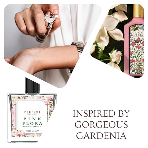 Image of Pink Flora Eau De Parfum 50ml | Inspired by Gorgeous Gardenia | Long Lasting Gardenia Floral Fragrance Spray | Fresh Clean Scent | Women & Men (50ML, PINK FLORA)
