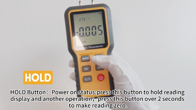 Image of BTMETER QX-1201 Digital Manometer, Dual-Port Gas Pressure Tester for HVAC | Air Pressure Meter, Differential Pressure Gauge, ±2.999 psi Range, ±0.3% FSO Accuracy, 12 Selectable Units, Backlit LCD