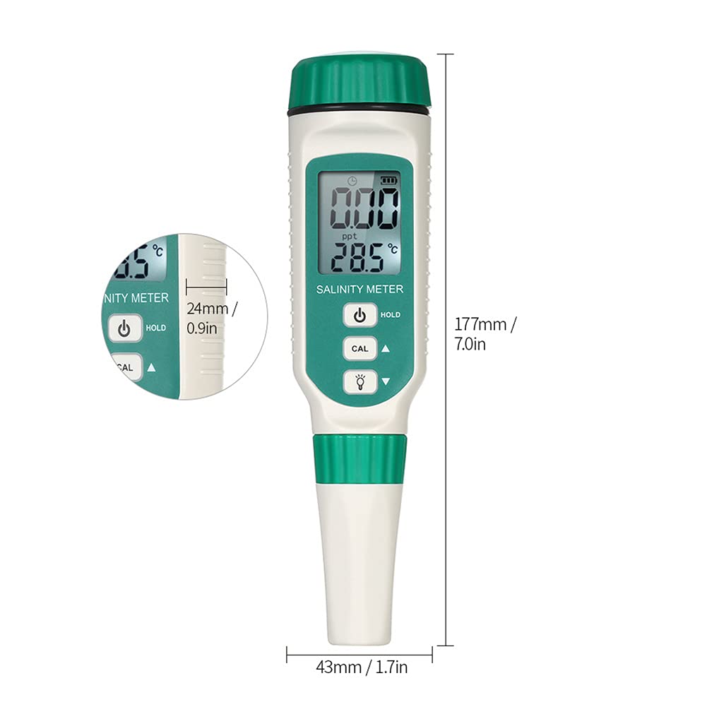 Écran LCD de salinomètre ATC de Compteur de salinité Portable, testeur de salinité de réfractomètre de réfractomètre de salinité de Compteur d'eau salée