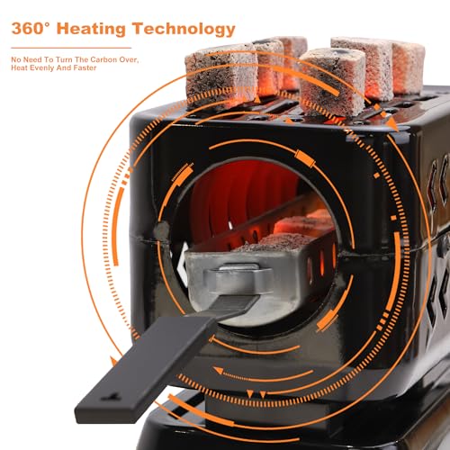 SERdeerCH Elektrischer Kohlebrenner für Kokoskohle, 1200 W, Kokosnuss-Kohlekohle-Kohlekohleofen, inklusive Gitter und Zange (schwarz)