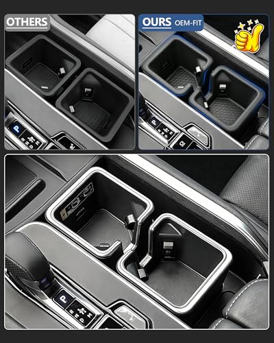 Image of Cup Holder Inserts for 2024-2026 Lexus TX (TX350 TX500h TX550h+), Silicone Non-Slip Cup Holder Coaster Liner, Anti-Spill & Noise Reduction, Easy Clean Car Interior Accessories