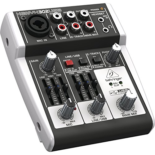 Behringer Xenyx 302 USB-Mischpult für Liveauftritte, Karaoke, im Studio usw.