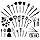 KRONENKRAFT Kitchen Utensils Set of 42 Stainless Steel Nylon Kitchen Tools Kitchen Tools Including Spatula, Tongs, Spoon, Measuring Cup, Whisk, Can Opener, Peeler, Grater