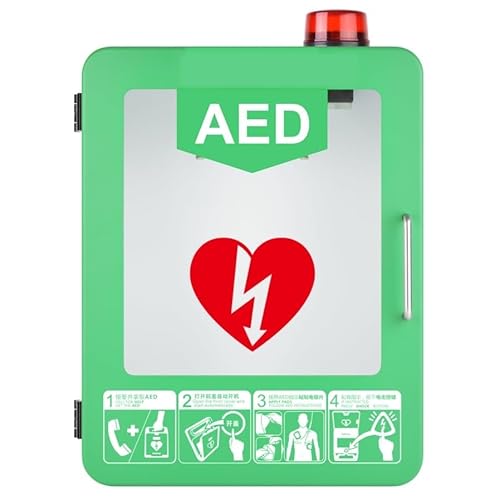 Gabinete DEA, Caja De Almacenamiento De Primeros Auxilios For Desfibrilador DEA De Montaje En Pared For La Mayoría De Los Modelos DEA, Con Luz Estroboscópica De Emergencia Y Alarma. Posición De Partic