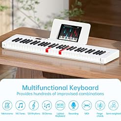 TERENCE Piano Numérique 61 Touches semi-lestées avec Batterie de 1750mAh et interface MIDI avec Touches Lumineuses… - Les Beatles, Paul McCartney, John Lennon, RIngo Starr, George Harrison TERENCE Piano Numérique 61 Touches semi-lestées avec Batterie de 1750mAh et interface MIDI avec Touches Lumineuses… – Image 3