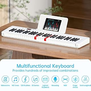 TERENCE Piano Numérique 61 Touches semi-lestées avec Batterie de 1750mAh et interface MIDI avec Touches Lumineuses… - Les Beatles, Paul McCartney, John Lennon, RIngo Starr, George Harrison TERENCE Piano Numérique 61 Touches semi-lestées avec Batterie de 1750mAh et interface MIDI avec Touches Lumineuses… – Image 3