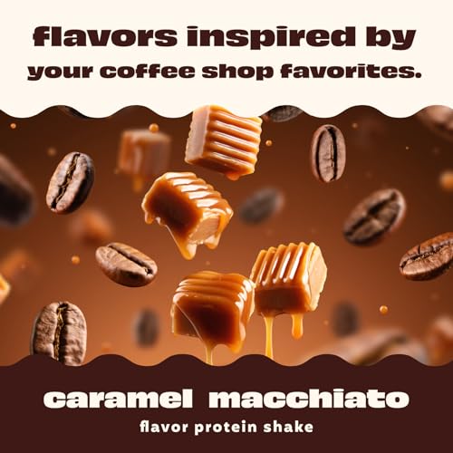 Premier Protein Coffehouse Caramel Macchiato Protein Shake with Caffeine for Energy – 30g Protein, No Added Sugar, 24 Vitamins & Minerals, 11.5 fl oz, 12 Pack, Gluten Free, Bottle