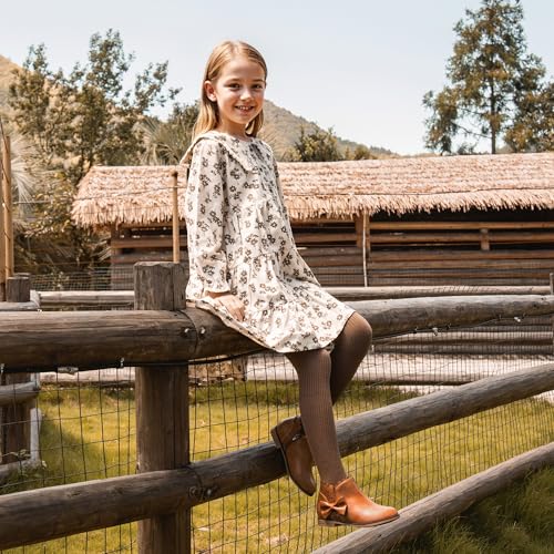 Dufannie Girls Ankle Boots Bow Kids Dress Booties Low Heel Side Zipper Slip on Fashion Ruffled Fall Boot for Toddler Little Big Kid3