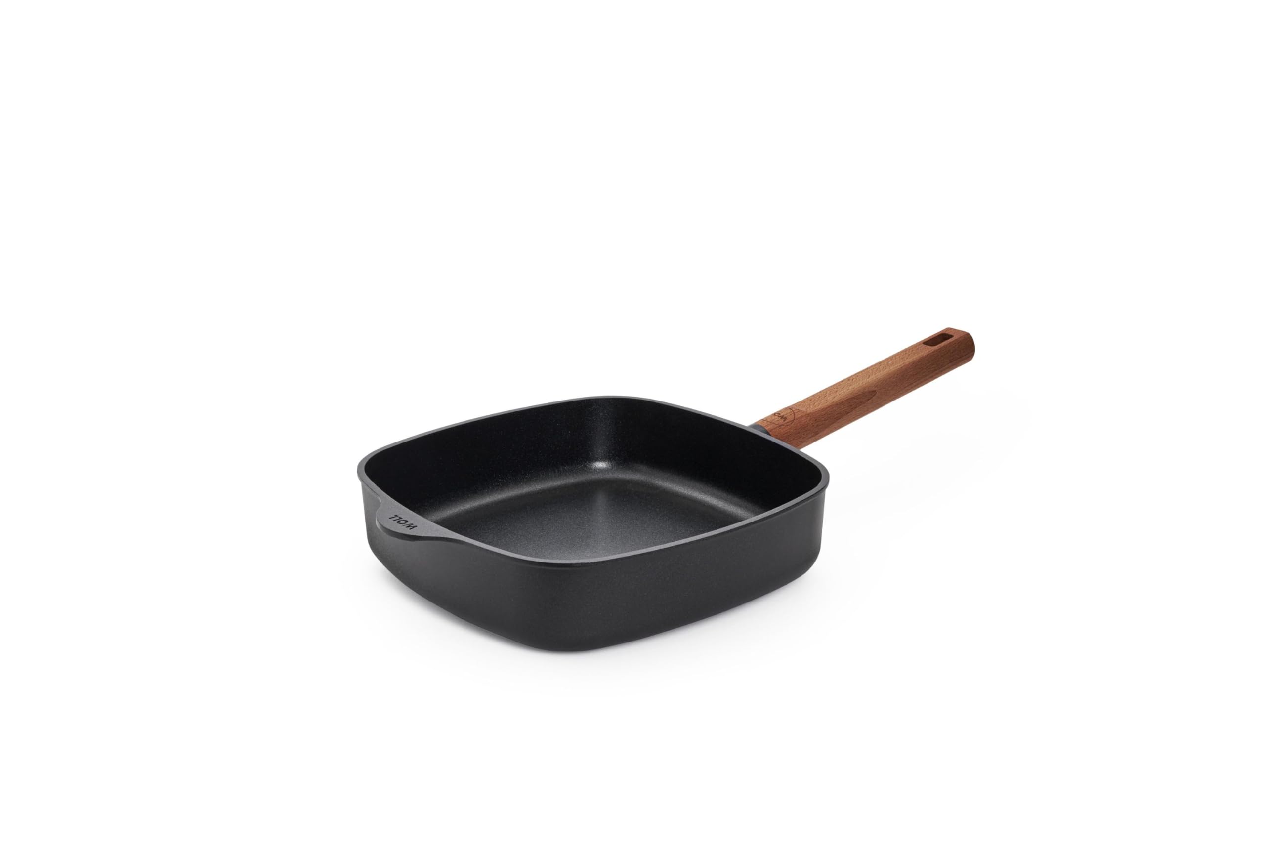 Woll Eco Logic QXR Viereckpfanne – 28x28 Cm, PFAS-frei, Mit Holzstiel, Für Alle Herdarten Inkl. Induktion