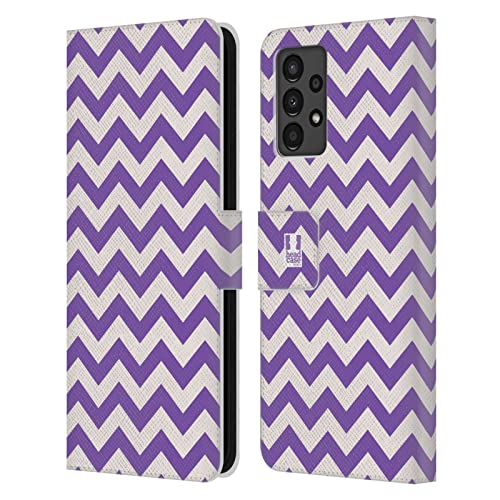 Housse cuir Samsung Galaxy A13 antichoc avec fentes cartes et motif zigzag violet