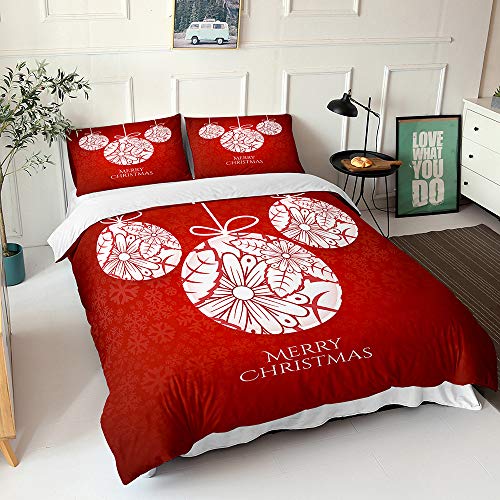 Weihnachtsbettwäsche Microfaser 17 Surwin Bettwäsche Weihnachten Set Rentiere und Schneeflocke Muster...