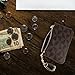 Veki Coin Purse Change Mini Purse Wallet With Key Chain Ring Zipper for Men Women Fashionable Bag Key Chain Pendant Leather Classic Clutch Purse(Brown)