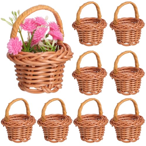✅ 【DIMENSIONI COMPATTE】 - 6.5 X 3.5 x 3.5 cm/2.55 x 1.37 x 1.37 pollici, i nostri mini cestini intrecciati con manici sono la dimensione ideale per piccoli oggetti e progetti.