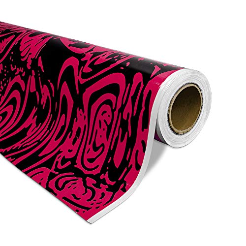 Auto-Dress Erlkönig Auto-Folie mit Luftkanal-Technik für 3D Car-Wrapping - Tarnfolie für Prototypen (30x150cm, Farbe: Schwarz-Pink, Finish: Glanz)
