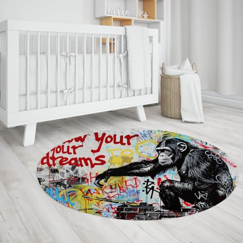 Tapis rond 200cm lavable pour décoration intérieure moderne