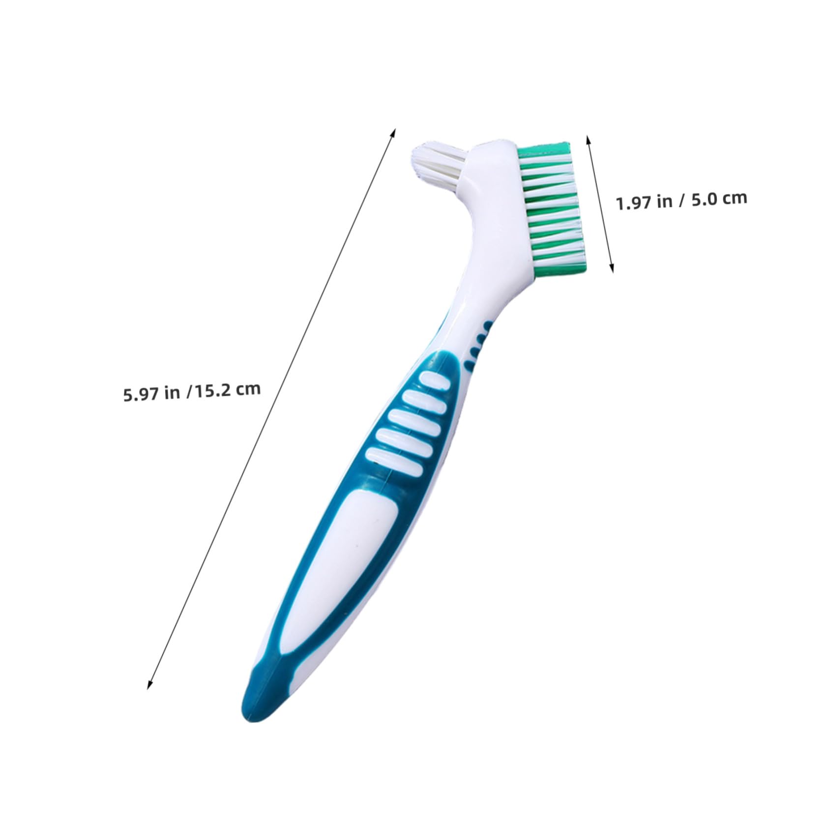 12 Pezzi Spazzolino Denti Finti Doppia Testa con Setole Morbide per Pulizia Profonda Protesi e Apparecchi Manico Ergonomico Antiscivolo per Viaggio e Uso Domestico