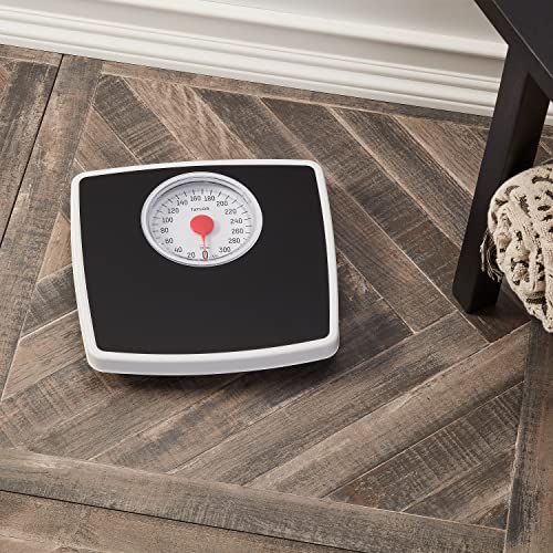 Image of Taylor Battery Free Analog Scales for Body Weight, 330LB Capacity, Easy to Read Large 4.25-inch Dial, 10.3 x 10.6-inch Vinyl Mat Platform, Black