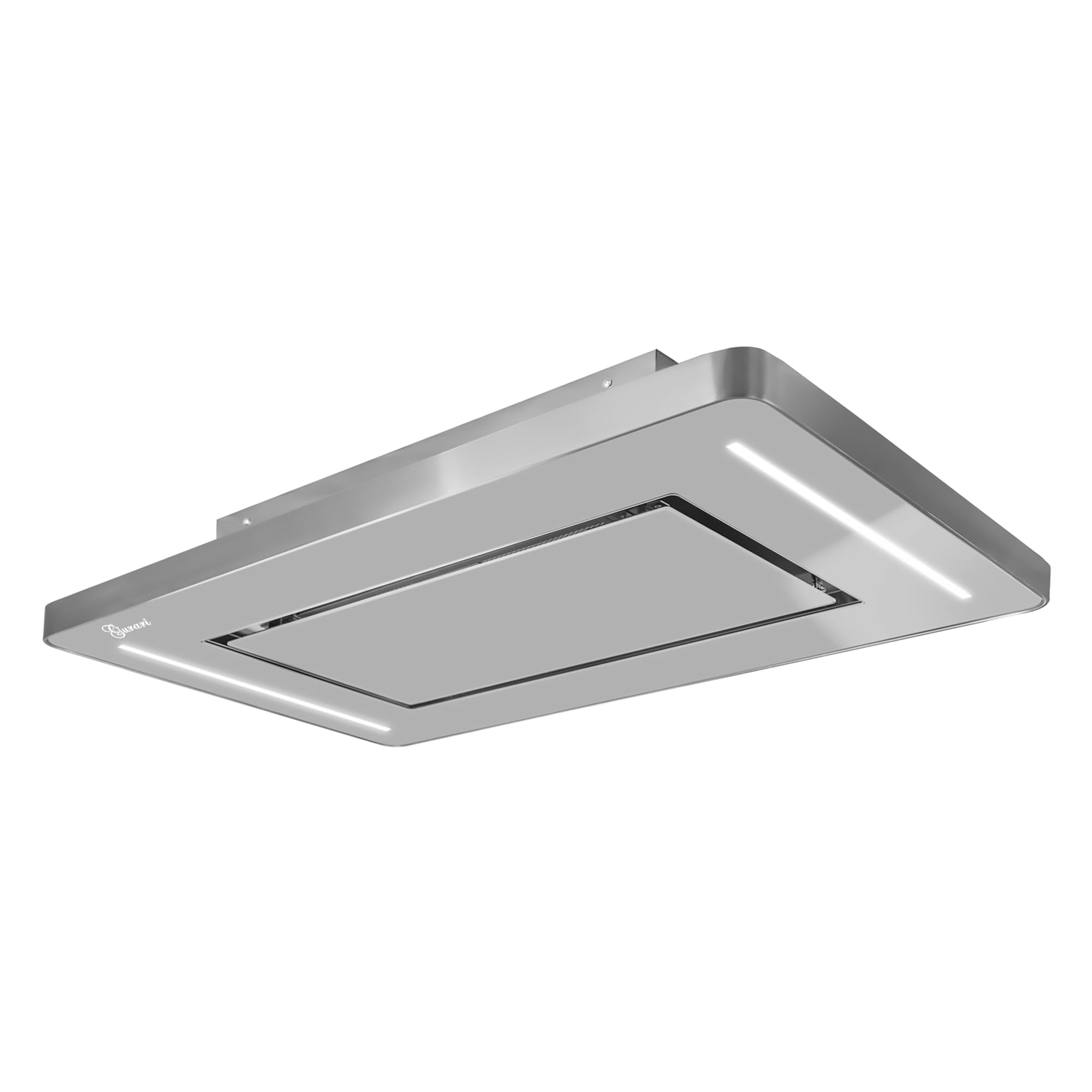 Gurari GCH 790 IS Diamond okap sufitowy obieg 90 cm okap kuchenny 850 m³/h design ze stali nierdzewnej