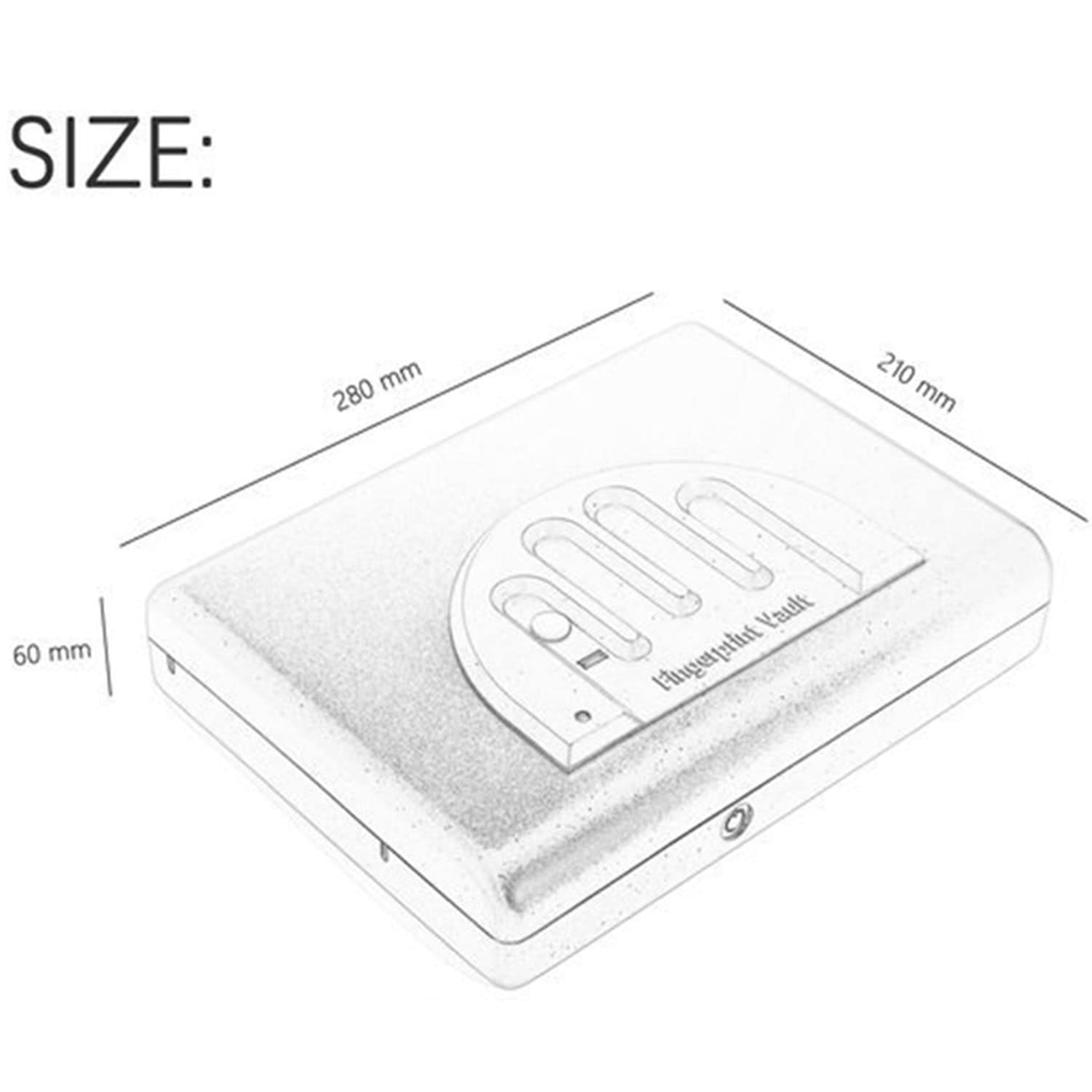 Caja de Seguridad biométrica para Huellas Dactilares con Llave de Repuesto, Cajas Fuertes portátiles para almacenar Dinero, Joyas y Objetos de Valor,280x210x60mm