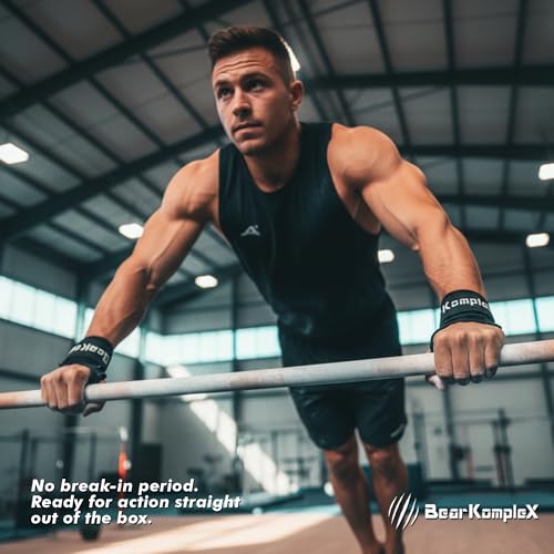 Bear KompleX - Cross Training Hand Grips for Weight Lifting, Gymnastics, and Pull Ups - Lightweight and High Performance Powerlifting Grips for Men and Women - No Hole Design, Black Diamond - Thumbnail 6