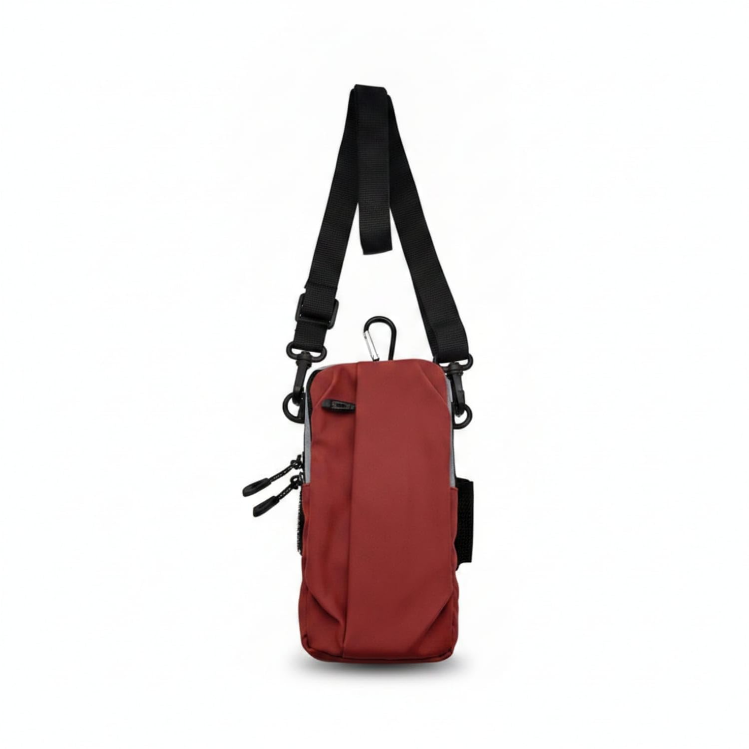 Waterproof Sports Phone Arm Bag Adjustable Strap Running Arm Bag Zip Closure Metal Clips for Exercise, Wine Red-image-47