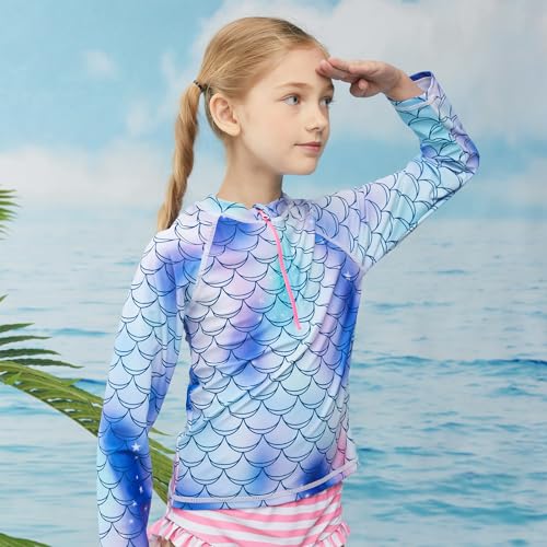 Image of Toddler Girls Swimsuit Rash Guard Sets 2-Piece Bathing Suits UPF 50+ Summer Kids Swimwear 2-7T
