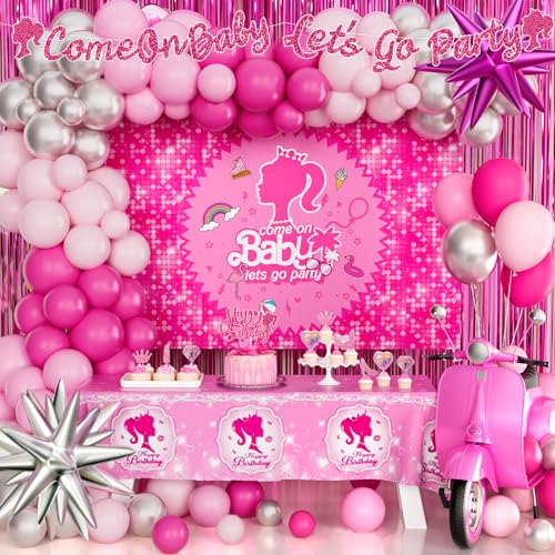 Homond Pink Girl Theme Party Decorations, Birthday Decorations For Girls,...