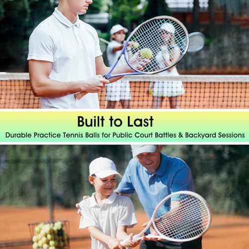 LITIAN 12 Pack Practice Tennis Balls for Beginners – High Elasticity Bulk Tennis Balls for Dog Training, Fetch & Play, with Mesh Carry Bag (Yellow) - Thumbnail 7