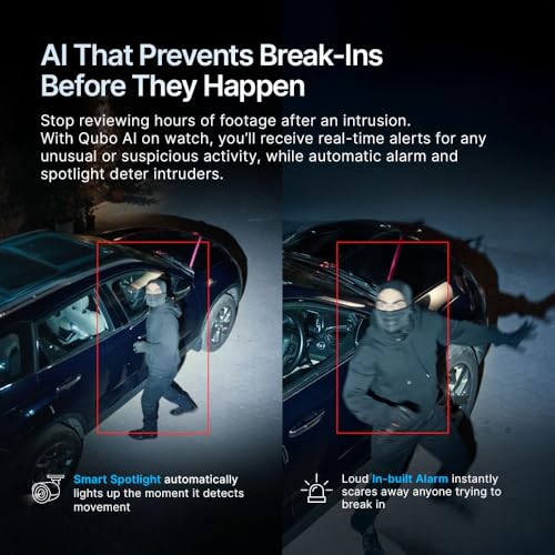 Image of Qubo Smart Bullet Cam Pro 3MP by Hero Group | STQC Certified | AI Person Detection | Automatic Alarm & Spotlight | Night Vision | IP66 Rating
